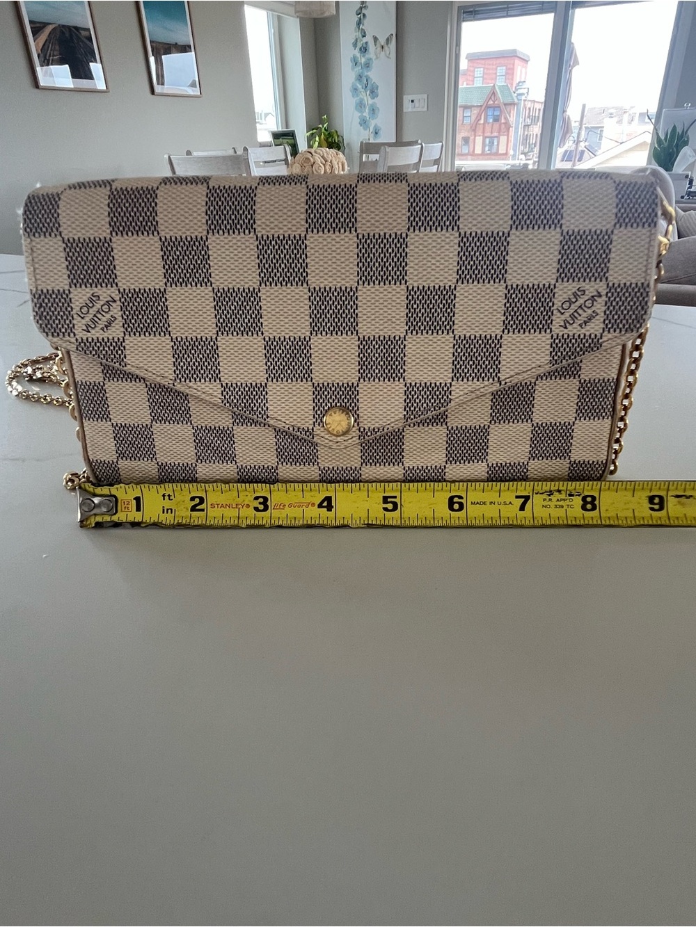 Louis Vuitton Damier Azur Pochette Felicie Crossbody Bag & Wallet Inserts - Picture 14 of 16
